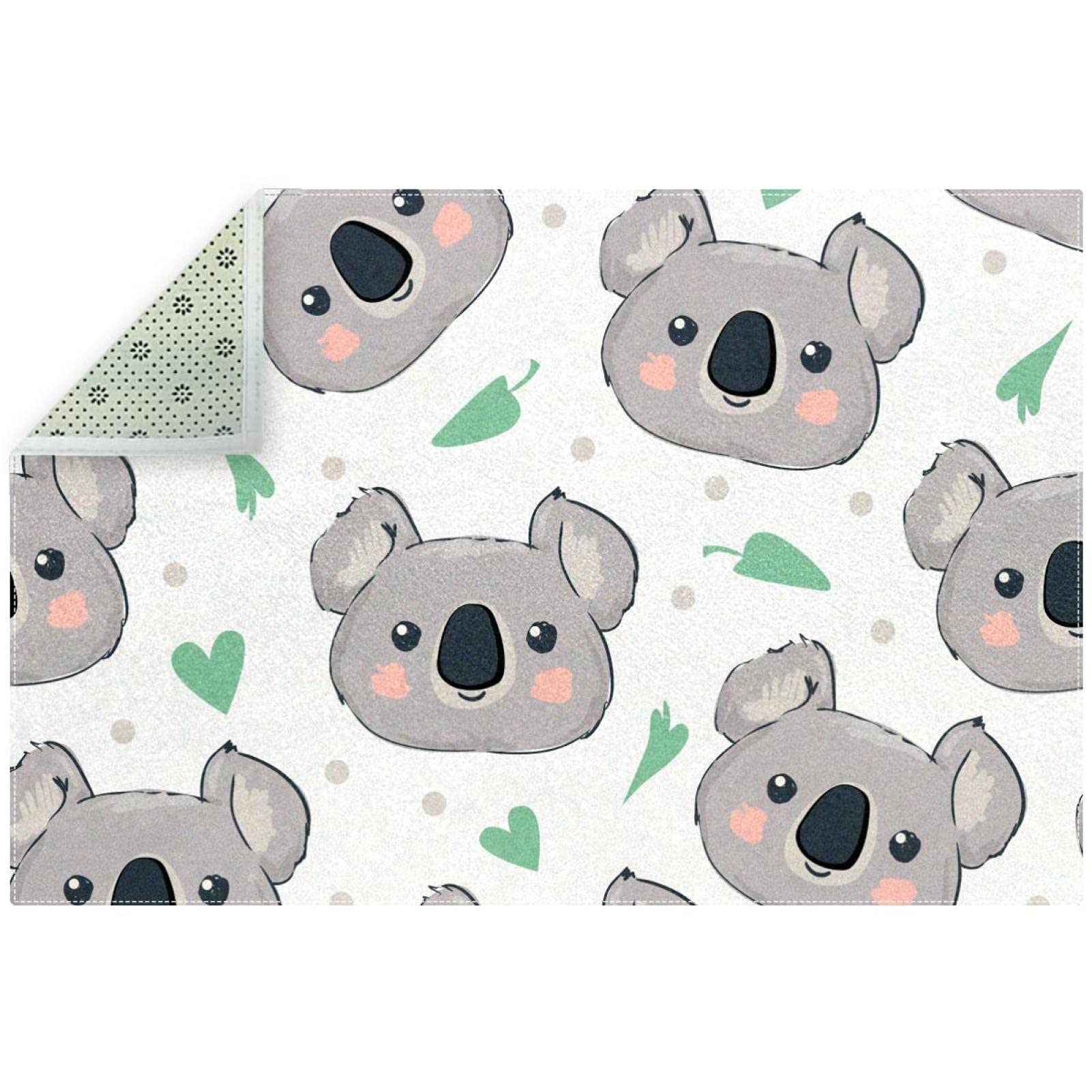 Koalas Vloerkleed voor slaapkamer, woonkamer, 10 x 15 cm, zacht pluizig