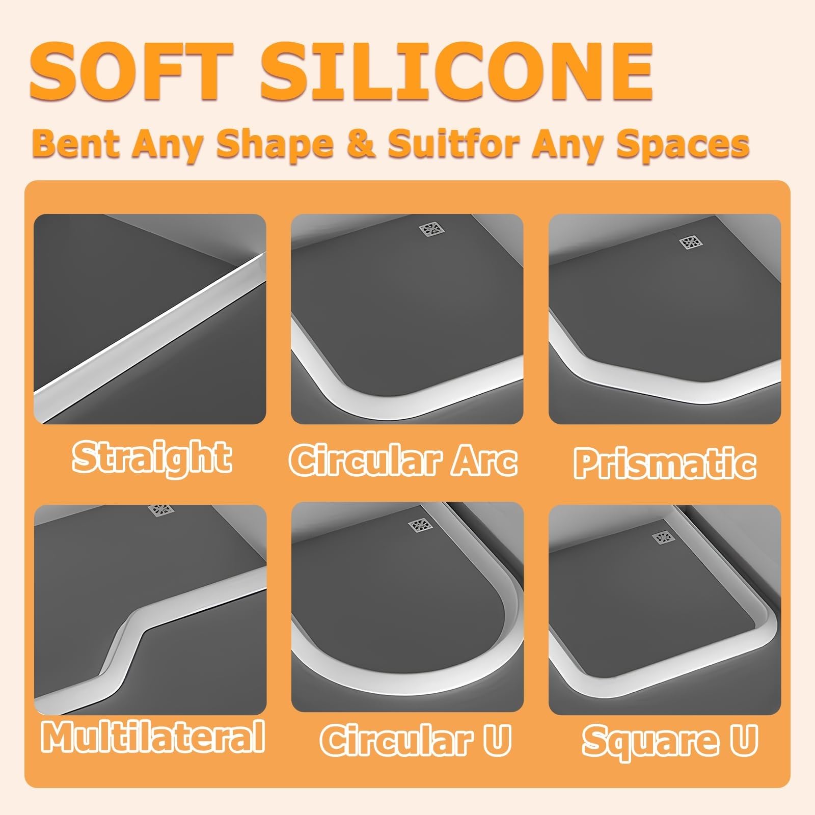 Barriera D'Acqua Per Lavello In Silicone – Paraspruzzi Flessibile E Pieghevole, Separazione Asciutto/Bagnato Per Cucina E Doccia