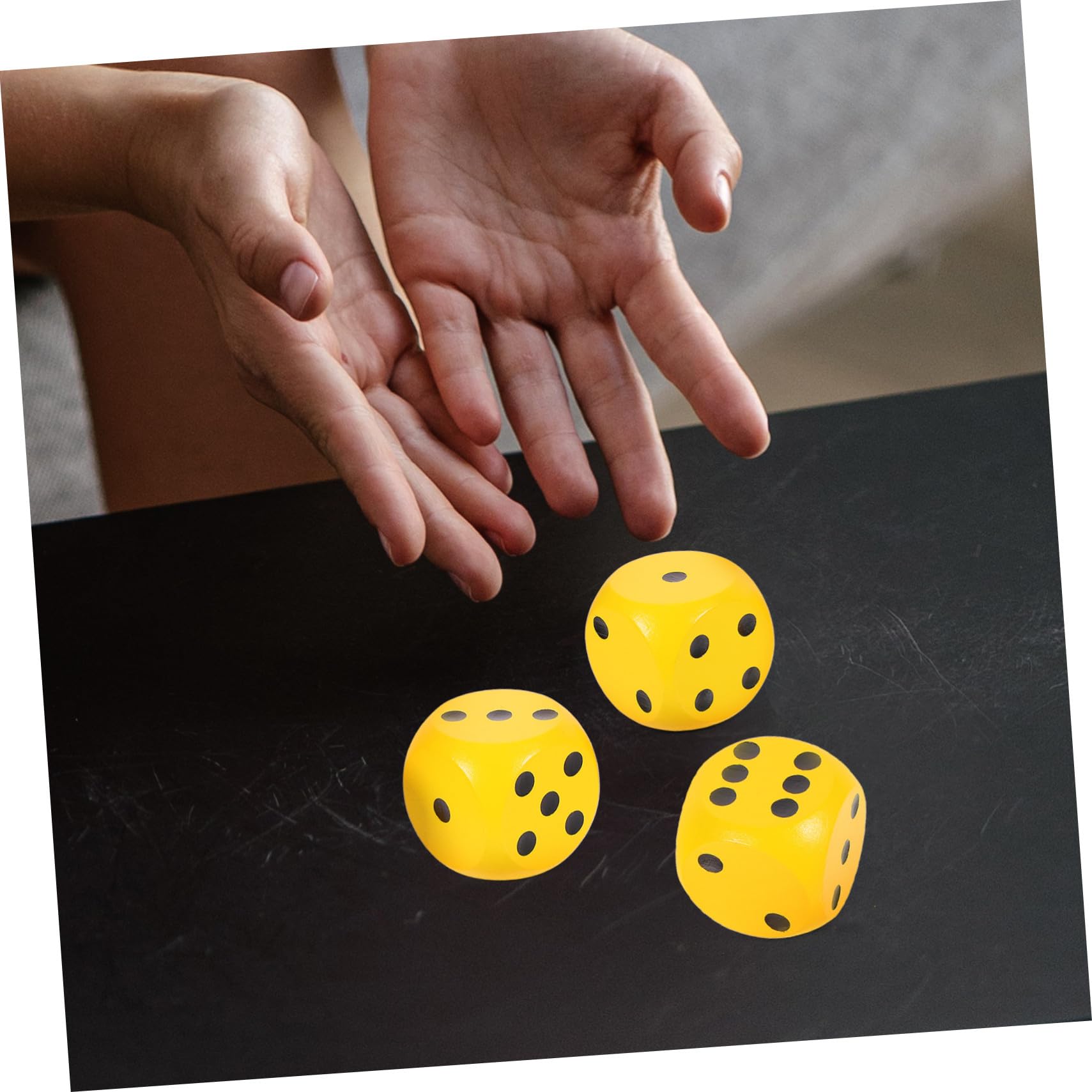 BESPORTBLE Dés de Jeu en Bois 3 Pièces Jaunes, Standard pour Jeux de Table