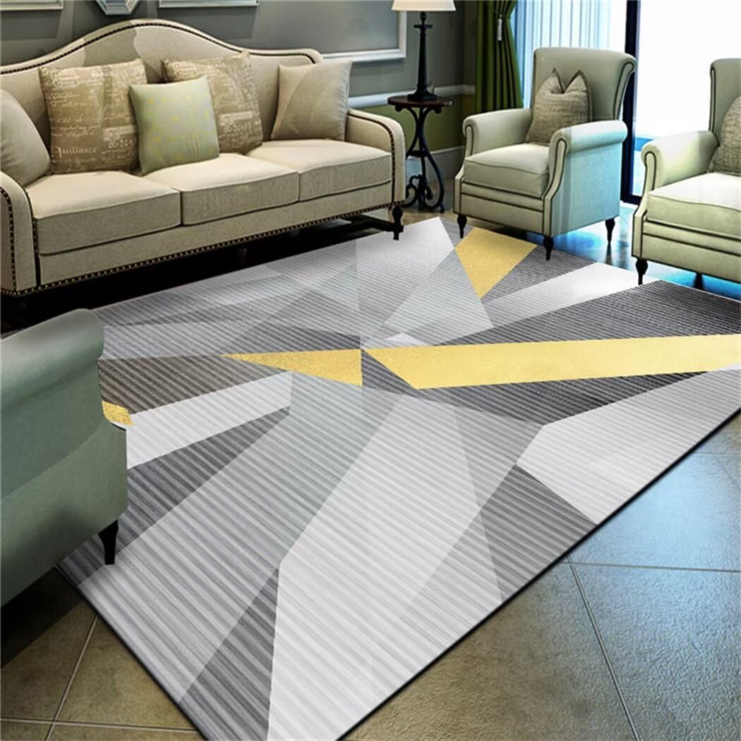 Tapis de chambre de garçon et fille géométrique gris 250x300