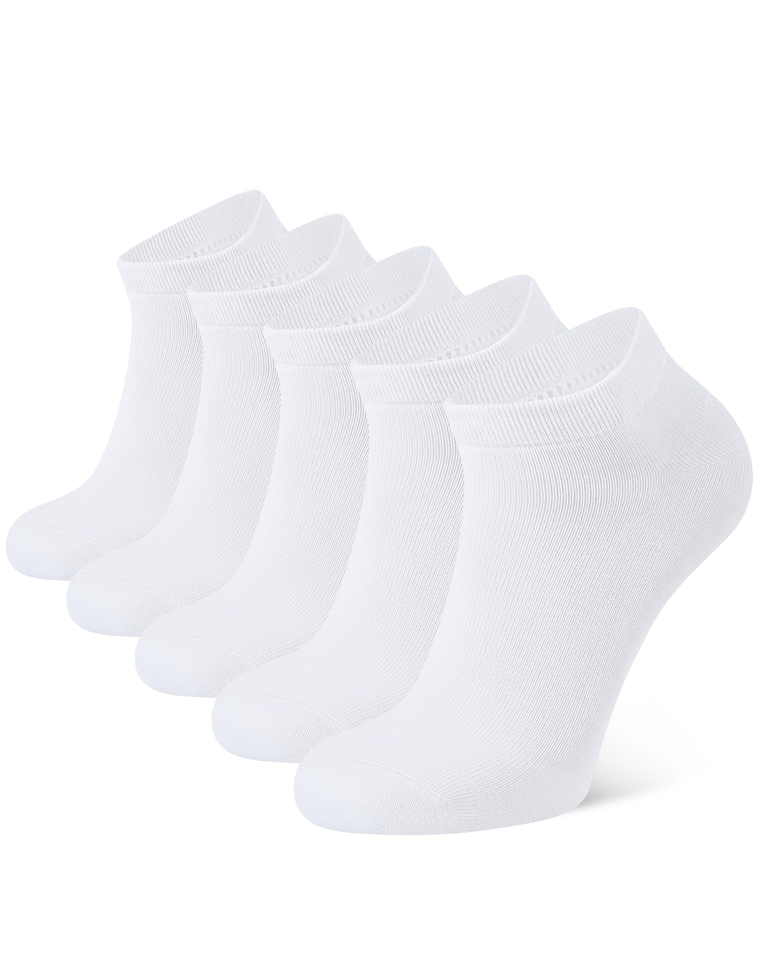 CLOSEMATE Socquettes 39-42 43-46 Chaussettes Basses Homme Femme en Coton Respirantes Douces Courtes pour Sneakers Baskets en Blanc Noir 5 ou 10 Paires