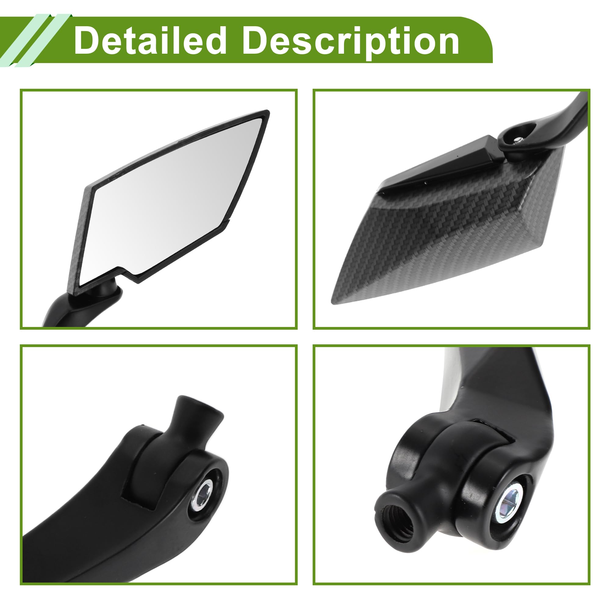 Rétroviseurs universels moto, fixation embout guidon M8/M10