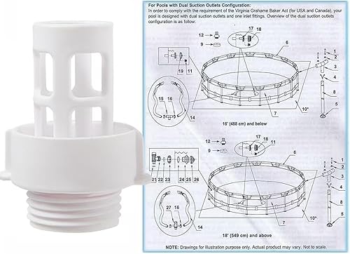 Miniatura 3 de Conector de tapón de drenaje de manguera de jardín para número de pieza de modelo intex 10184