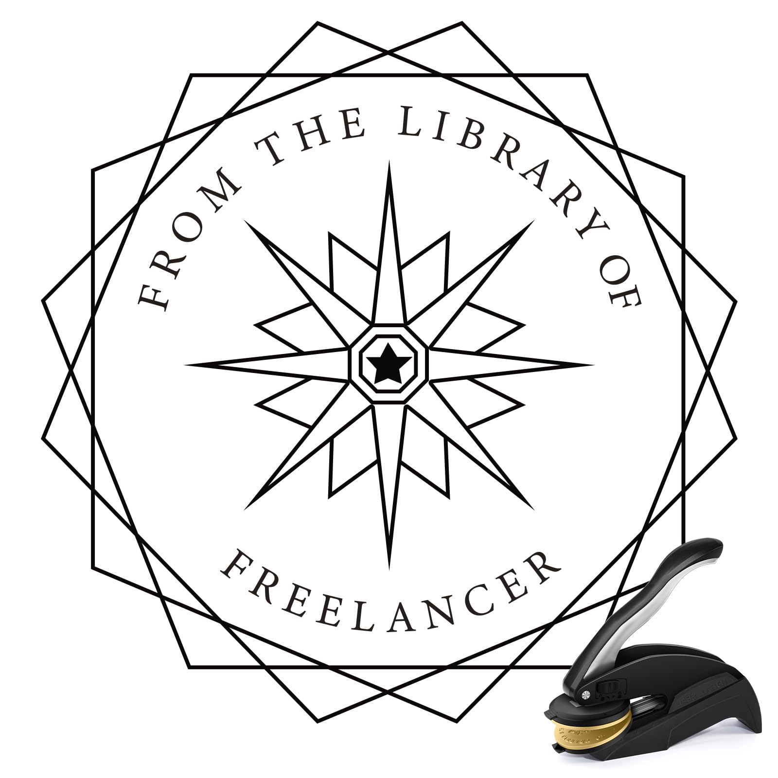Personalized Book Embosser - Custom Library Stamp, Personal Gifts for Book Lovers, Readers, Teachers (Star-02) — image 1