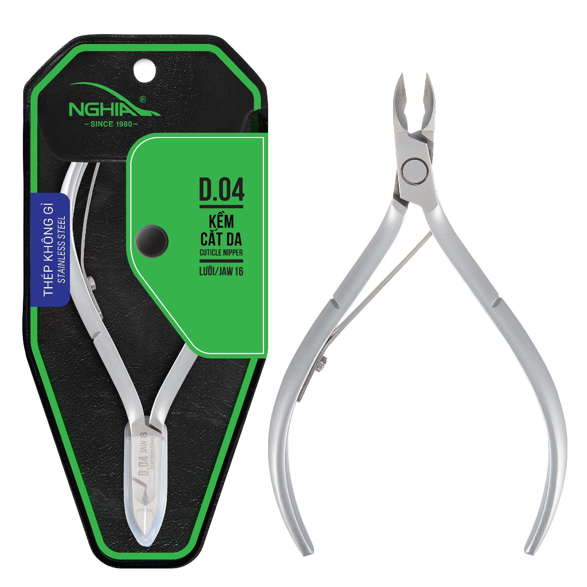 Professional Stainless Steel Cuticle Nipper - D-04, Precision Nail Tech Nipper with Grey Plated Jaw, Lap Joint and Single Spring - Achieve Neat & Well-Groomed Nails!
