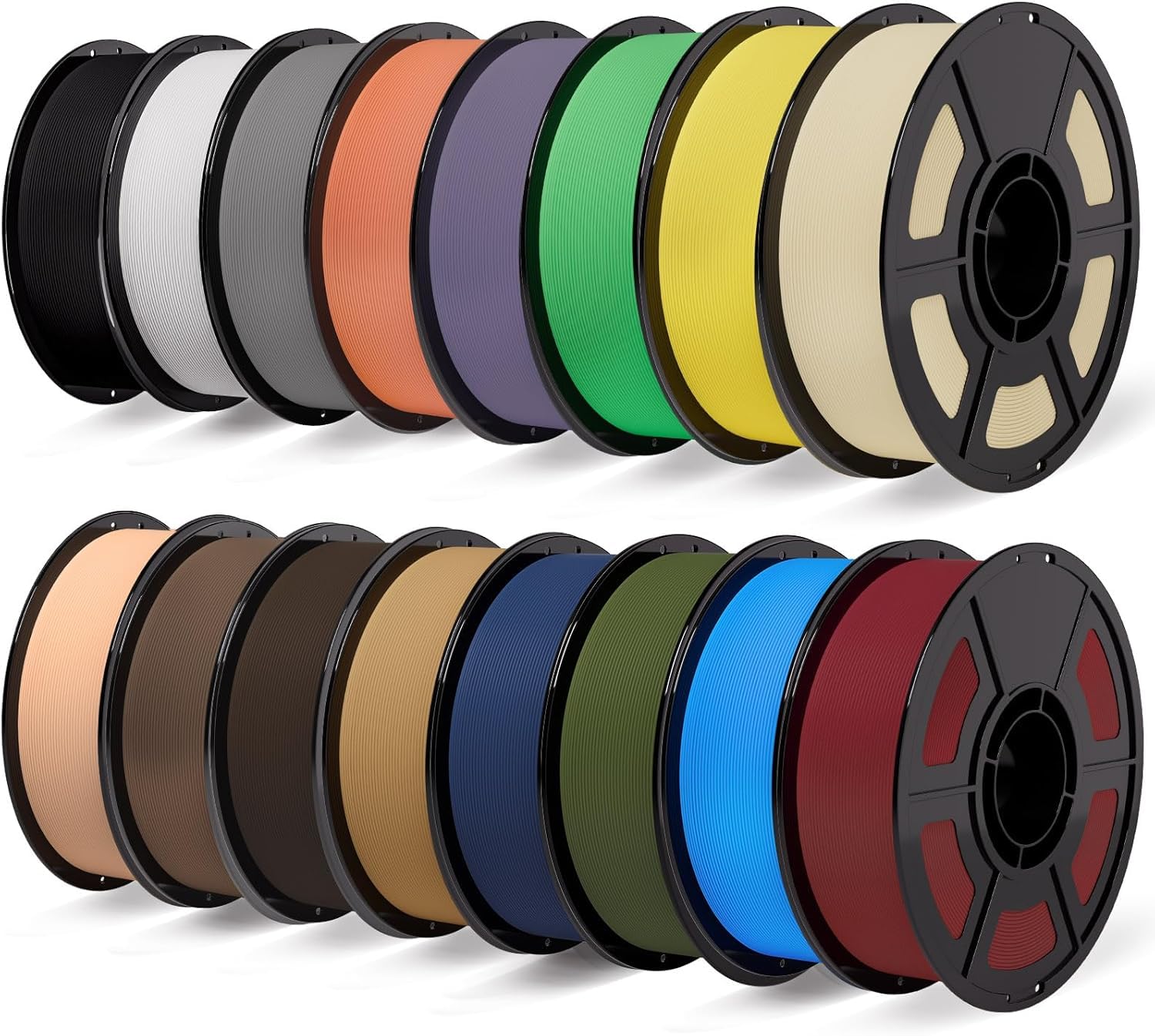 iSANMATE Filamento PLA mate de 16 kg, 1,75 mm, filamento PLA mate de alta velocidad, 1 kg x 16 bobinas para impresora 3D Bambu Lab, AMS, AMS Lite, precisión dimensional +/- 0,02 mm, 30-300 mm/s