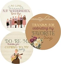 Sound of Music Themed Party Favor Stickers - Favorite Things, Do Re Mi Parties Supply Idea (24 Included) Self Adhesive Peel Stick
