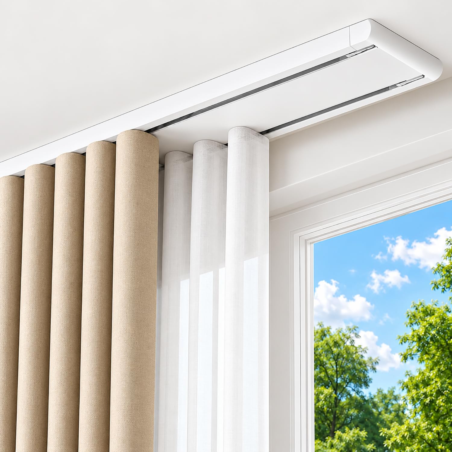 Photo 1 of RAVCON Double Curtain Track Ceiling Mount - Heavy Duty Aluminum Rail System