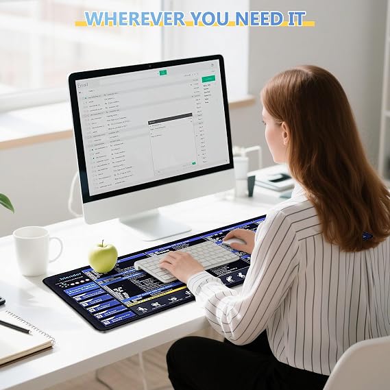 Blender 3D Shortcuts Cheat Sheet Mouse Pad, 80x30cm, High-Definition Printing, Smooth Comfortable & Non-Slip Desk Mat for 3D Designers, for 3D Artists, Animators & Design Enthusiasts