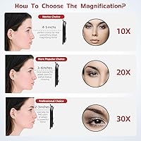 Vista 7 de 10X Magnifying Mirror with 3 Suction Cups - 6'' Stick on Makeup Mirror with 10X Magnification, Magnified Makeup Mirror Portable Handheld Cosmetic