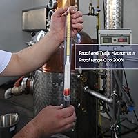 Vista 6 de Kit de prueba de medidor de alcohol de hidrómetro de 0-200, hidrómetro digital de alcohol con 1 cilindro de vidrio, 1 cepillo y 2 esclusas de aire