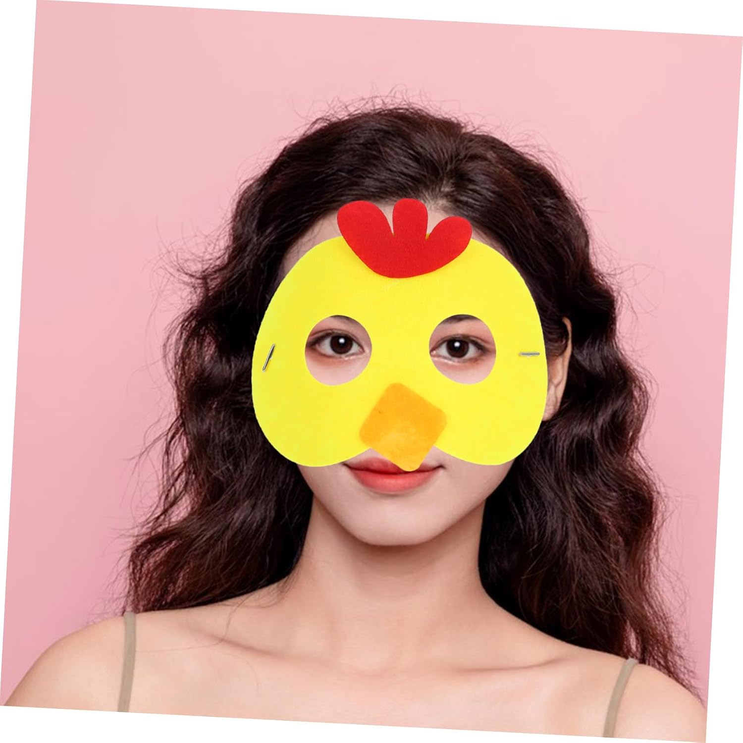 SHOWERORO Easter Chick Cartoon Mask for Fun Animal Design Face Cover for Costume Parties and Celebrations Enhances Festive Atmosphere and Boosts Party Fun