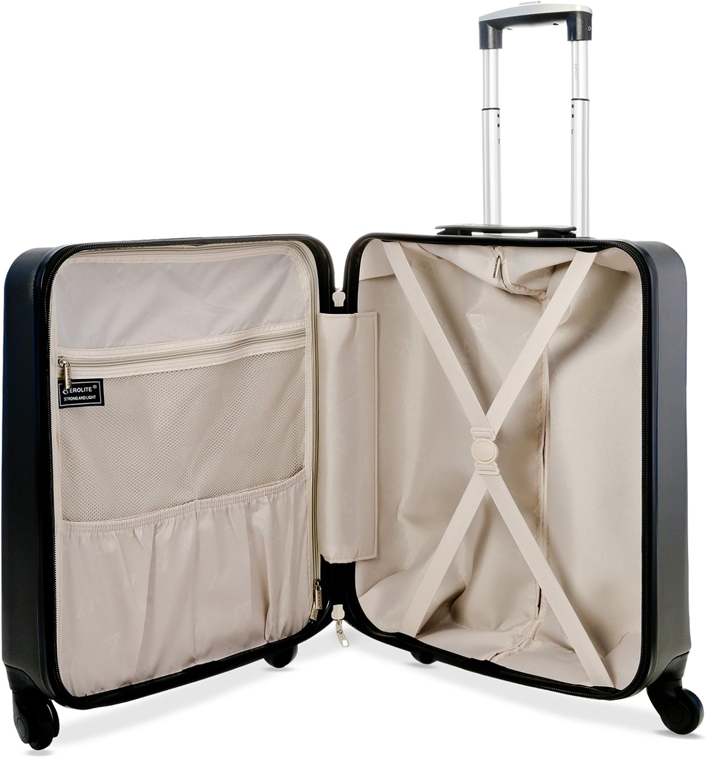 Aerolite 56x45x25 Tamaño Máximo Easyjet / Iberia / Jet2 / British Airways  46L Trolley Maleta Equipaje de mano cabina rígida ligera con 4 ruedas  (Carbón+ Escala) : Amazon.es: Equipaje