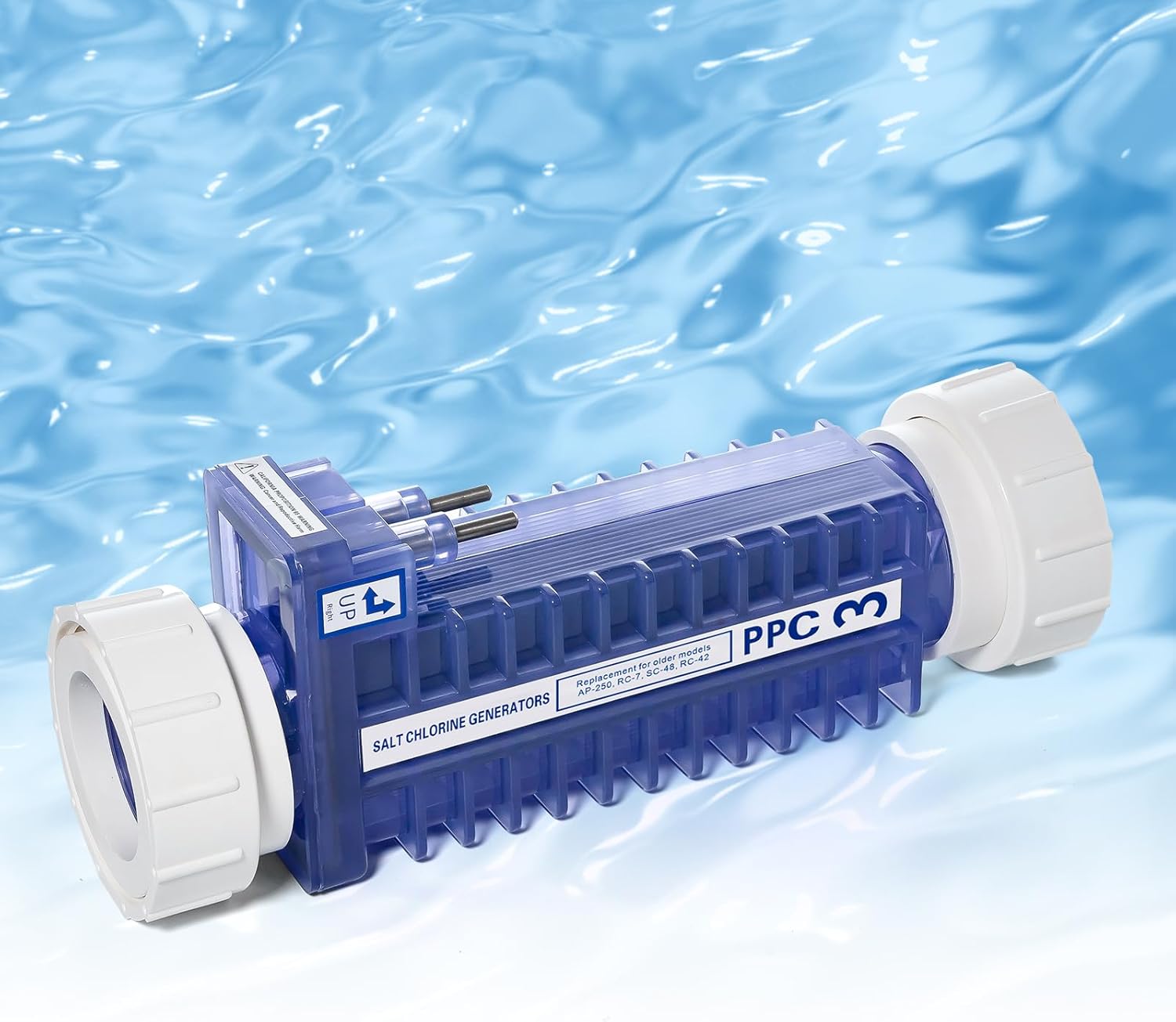 PPC3 Salt Cell Replacement Compatible with Pool Pilot Digital Salt Chlorine Generator, No Leakage and Long Lifetime, Up to 50,000 Gallons Pools, Replacement for Older Model AP-250, RC-7, SC-48, RC-42