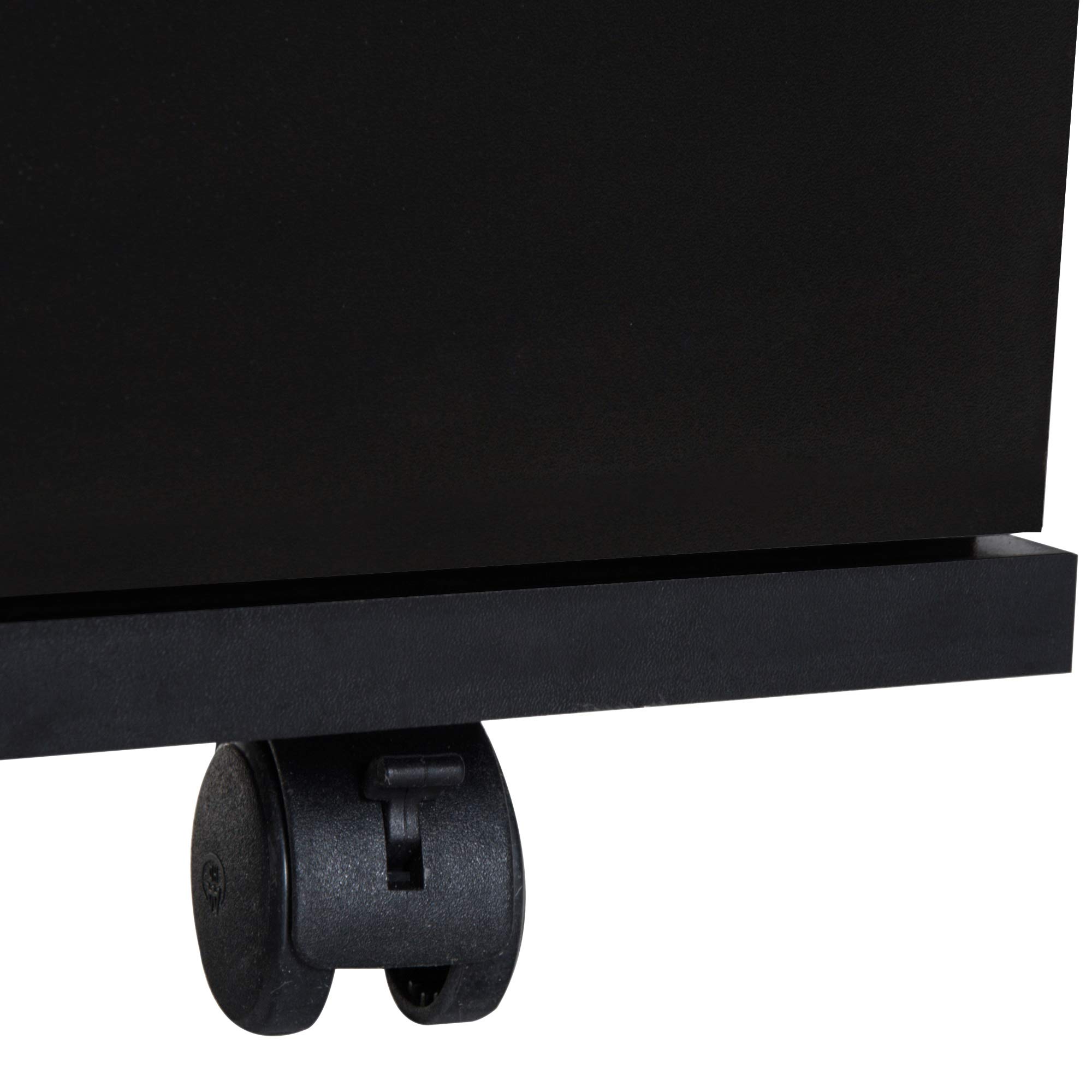 HOMCOM Cajonera de Oficina y Hogar Tipo Archivador de Madera Móvil con Ruedas y 2 Cajones 41x39x58cm Negro