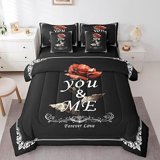 Castle Fairy red rose full-size seven-piece bedding set