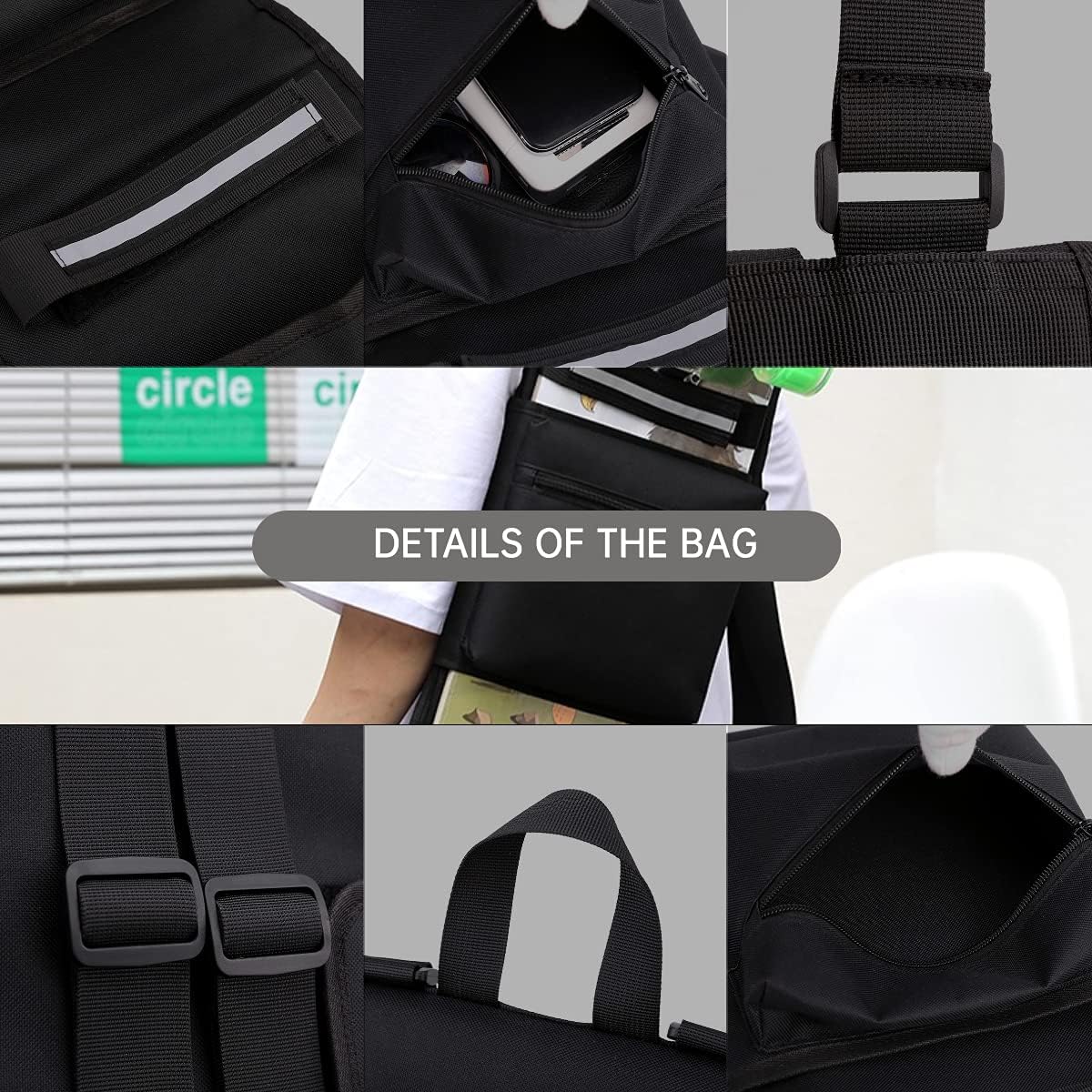Foldable Skateboard Backpack Bag Carrier with Adjustable Shoulder Straps for Double Kick Longboard Electric Skateboard, Unisex