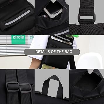 Foldable Skateboard Backpack Bag Carrier with Adjustable Shoulder Straps for Double Kick Longboard Electric Skateboard, Unisex