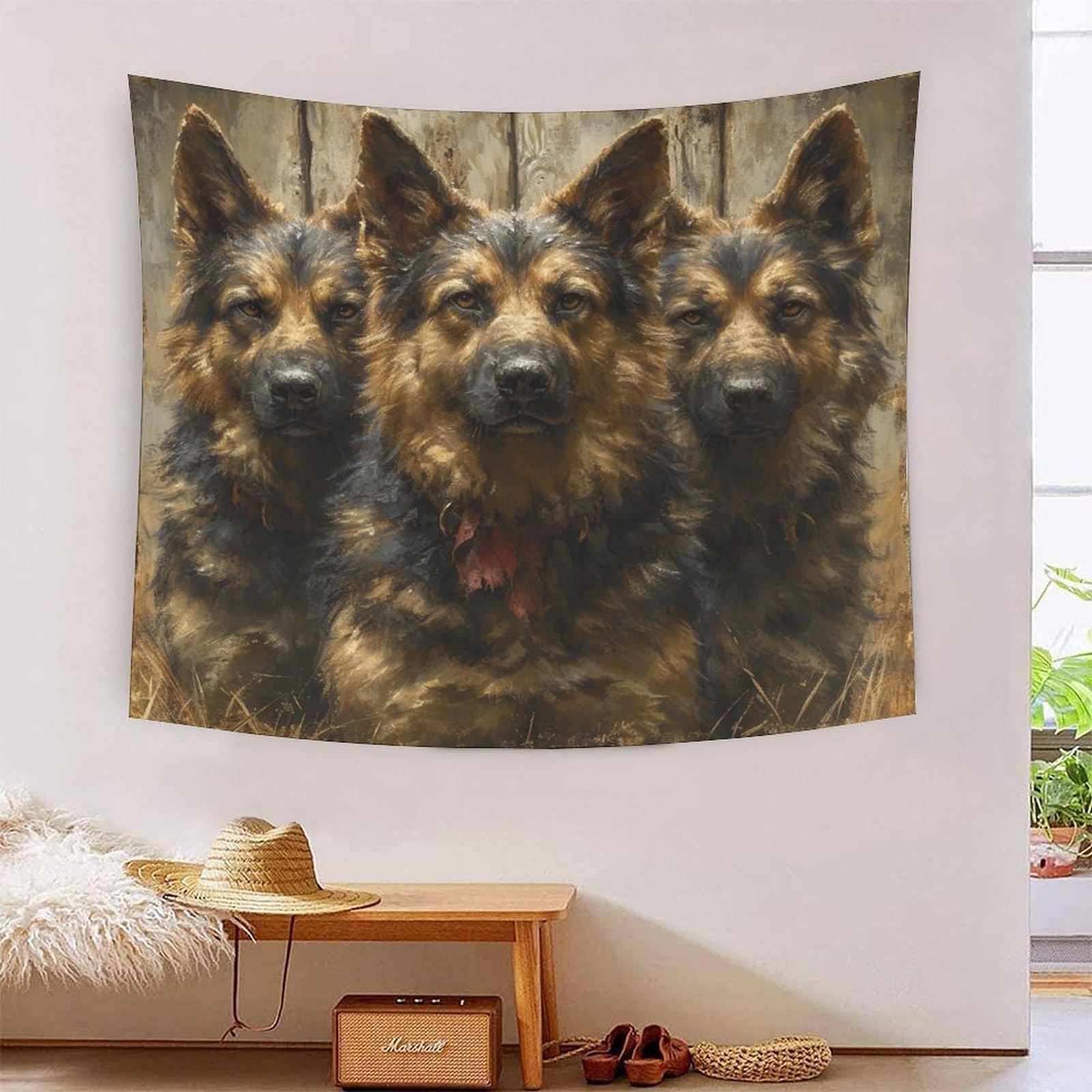 Art mural berger allemand 3D grande tenture en tissu pour sublimer votre salon