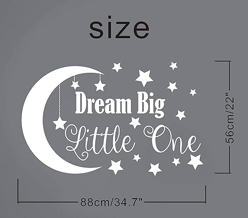 Miniatura 4 de Dream Big Little One - Calcomanía de pared para guardería, decoración de guardería, cita de pared de guardería, calcomanía de vinilo extraíble para