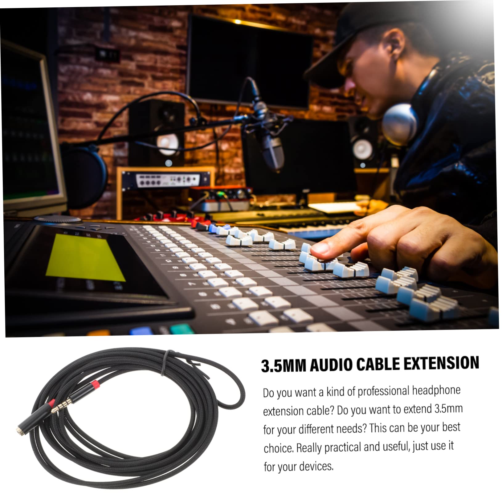 TEHAUX 5pezzi Cavo Audio Prolunga Maschio Femmina Cavo Aux Per Cuffie e Dispositivi Compatibile Con Computer e Auricolari Durabilità Elevata e Trasmissione Stabile