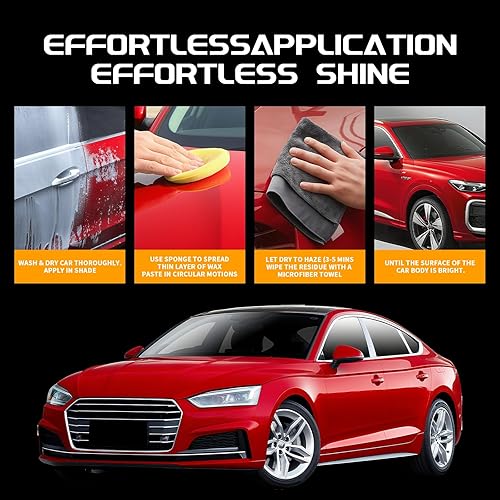Miniatura 5 de Weika - Cera para auto, negro sólido para autos negros, limpiador de cera de carnauba, resistencia a los arañazos, revestimiento de cerámica, 6.35