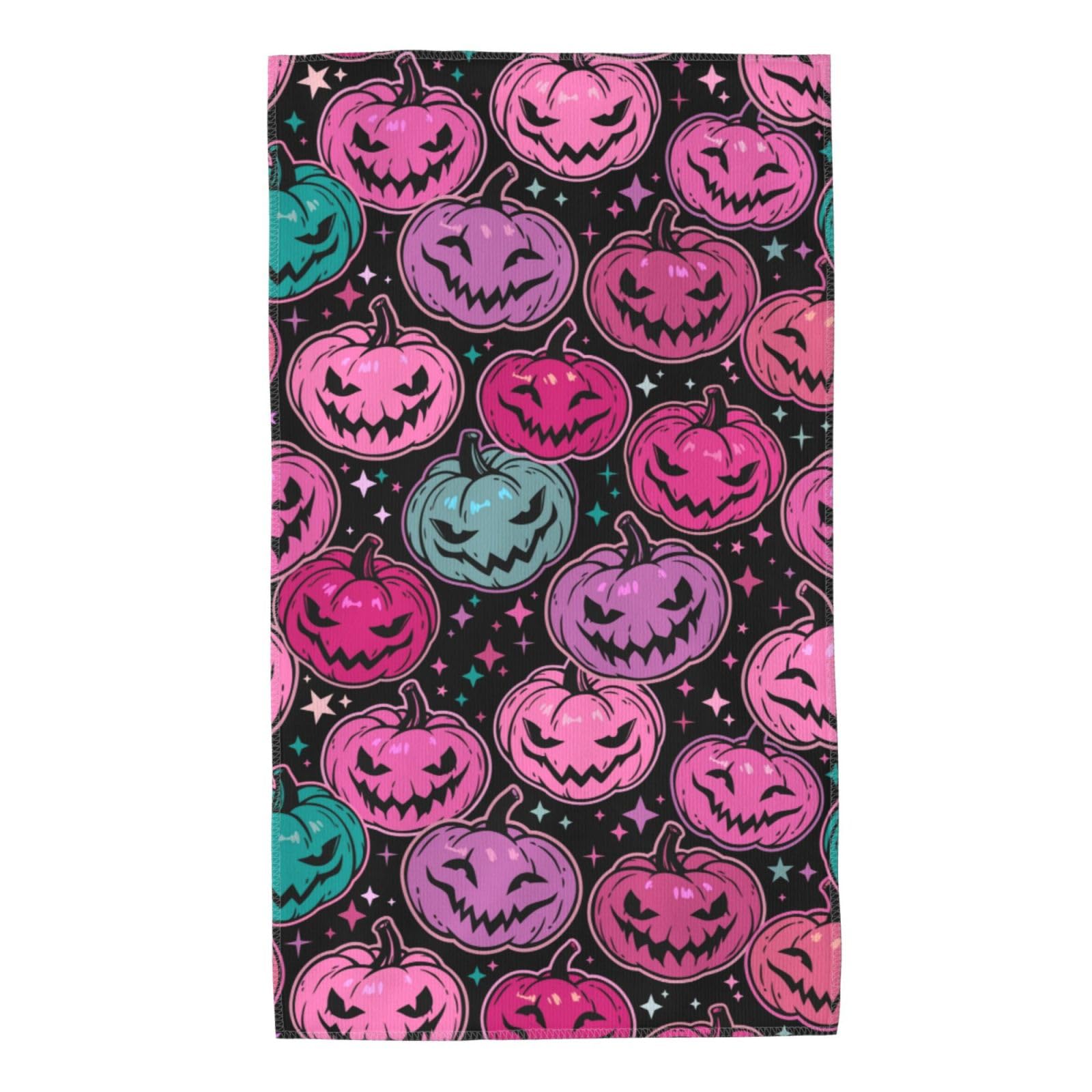 FJQWKLF Pink Halloween Pumpkins Super Soft Hand Towels 27.5x15.7inch Multi-Purpose Skin-Friendly Absorbent Thin Bathroom Towels