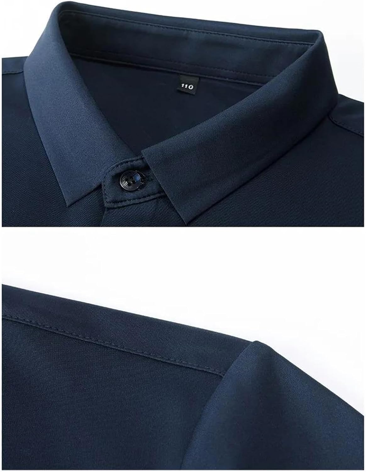 Men's Mulberry Silk Shirt Non Ironing Invisible Button Elastic Business Formal Dress Top