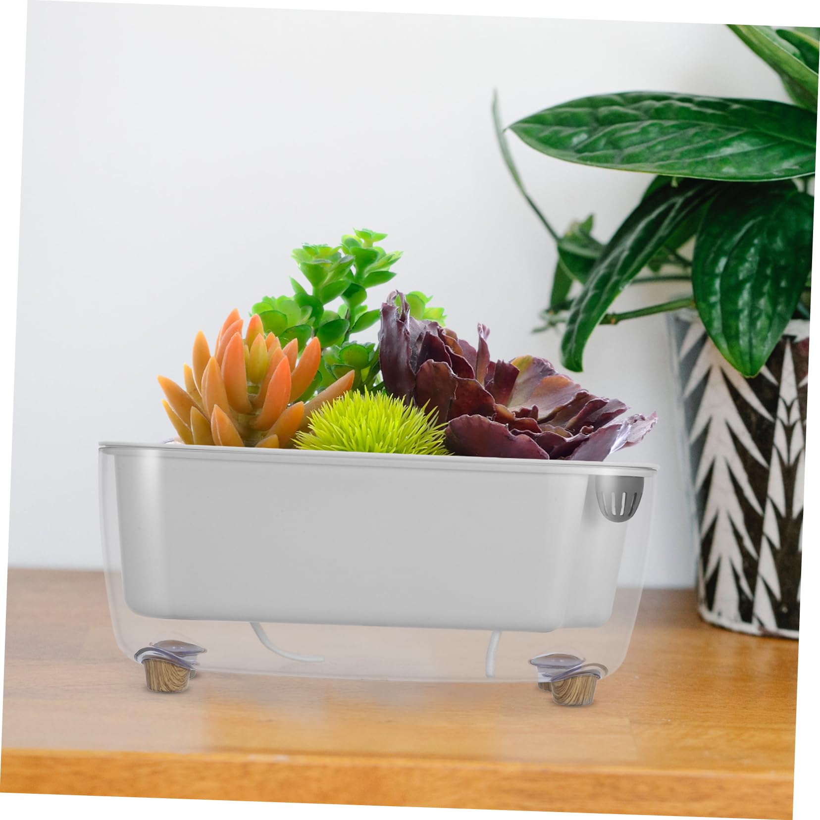 TOYANDONA Pot à Arrosage Automatique Blanc en PP pour Plantes et Fleurs D'intérieur, Design Auto-Irrigation pour Décoration Maison