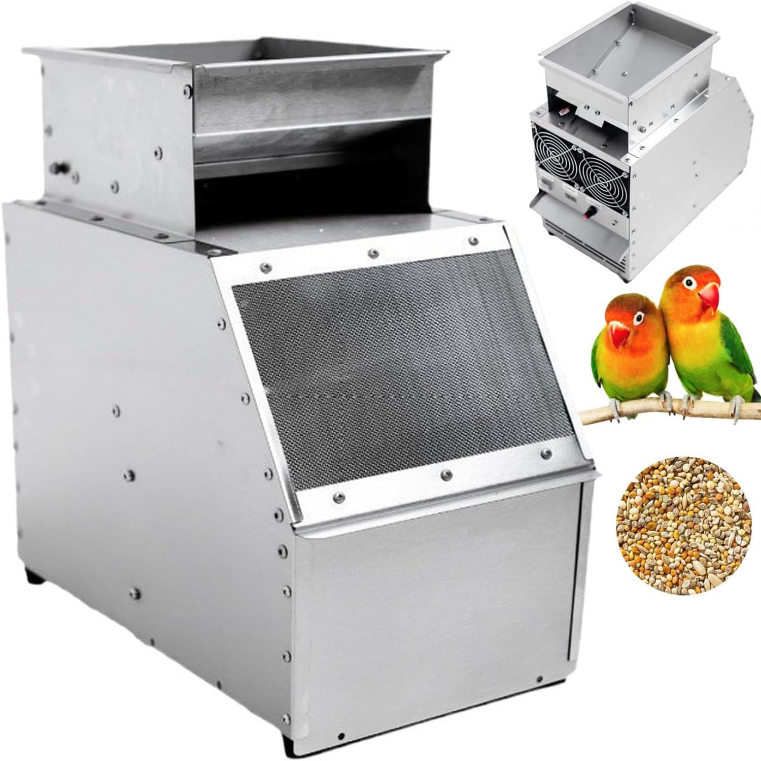 Soffiatore elettrico per la pulizia del grano, separatore di ventola a velocità regolabile in acciaio inossidabile, soffiatrice a conchiglia per miglio, cereali, semi di melone