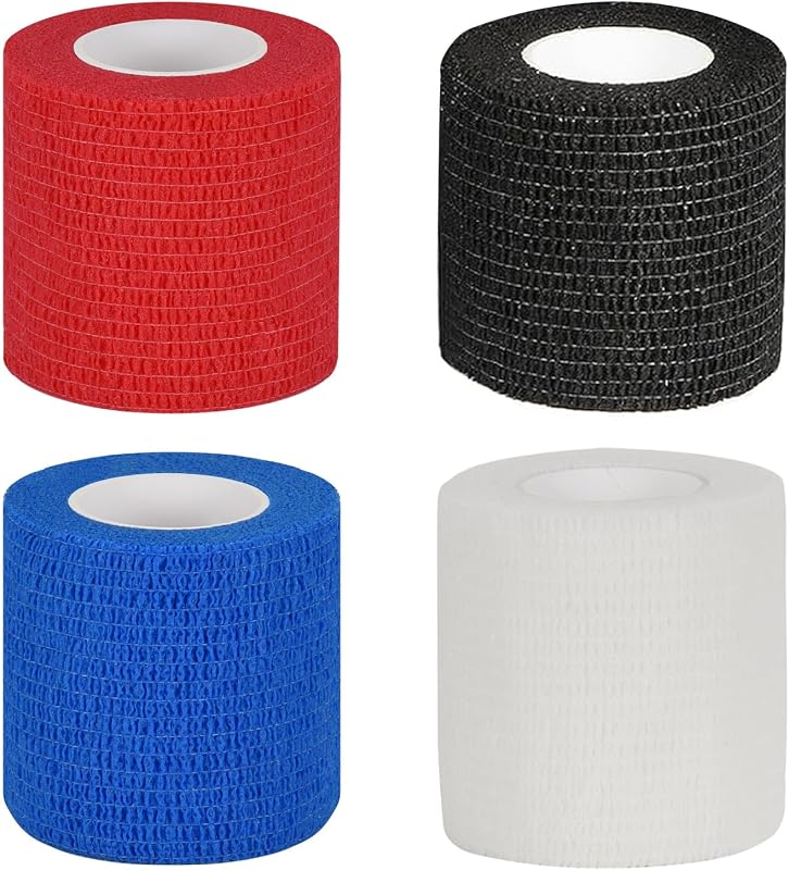 4 Rolls Cohesive Bandages Pet Vet Wrap for Dogs Cats Horse Elastic Self Adherent Bandage 5cm x 4.5m Self Adhesive Bandage Tapes for Sports Finger Wrist Assorted Color