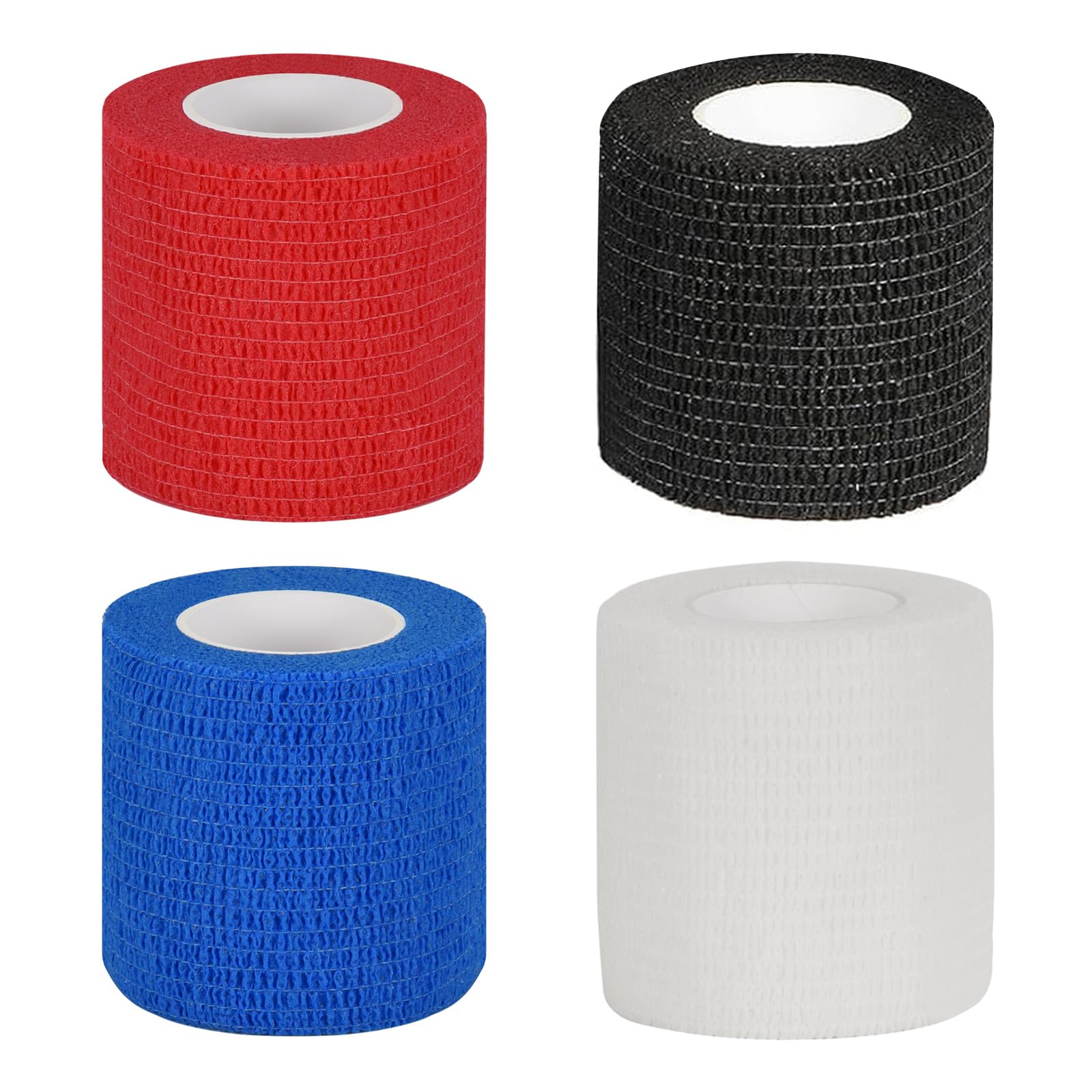 4 Rolls Cohesive Bandages Pet Vet Wrap for Dogs Cats Horse Elastic Self Adherent Bandage 5cm x 4.5m Self Adhesive Bandage Tapes for Sports Finger Wrist Assorted Color