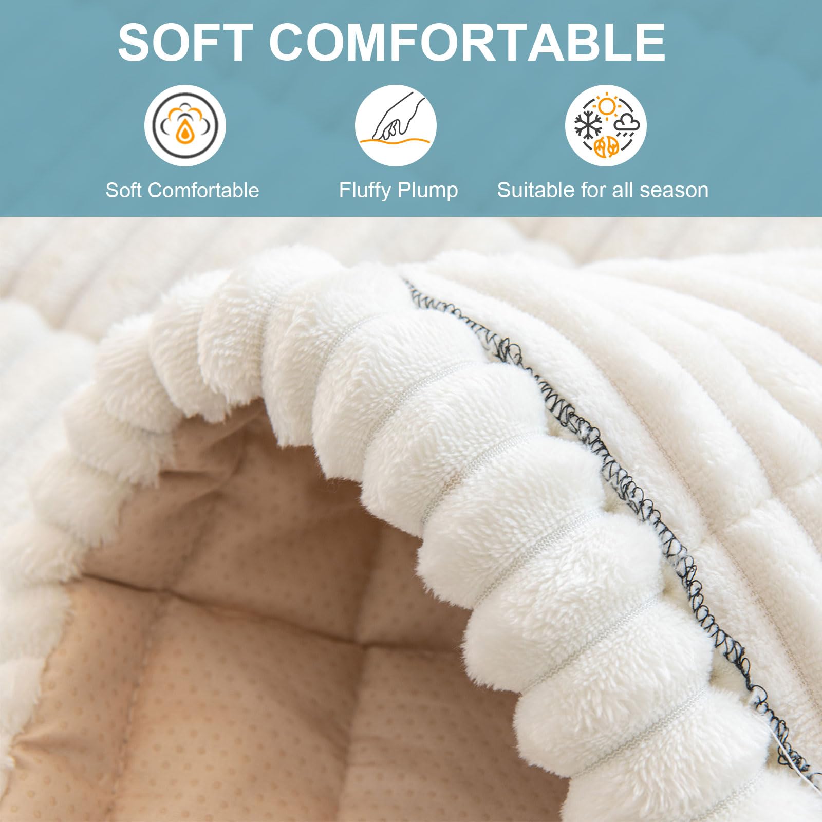 ShowyLive Sofa Covers 1 2 3 4 Seater Non Slip Sofa Slipcovers Super Soft & Thick Corduroy Sofa Cushion Covers Sofa Protectors from Pets/Kids/Dogs(White - Image 4