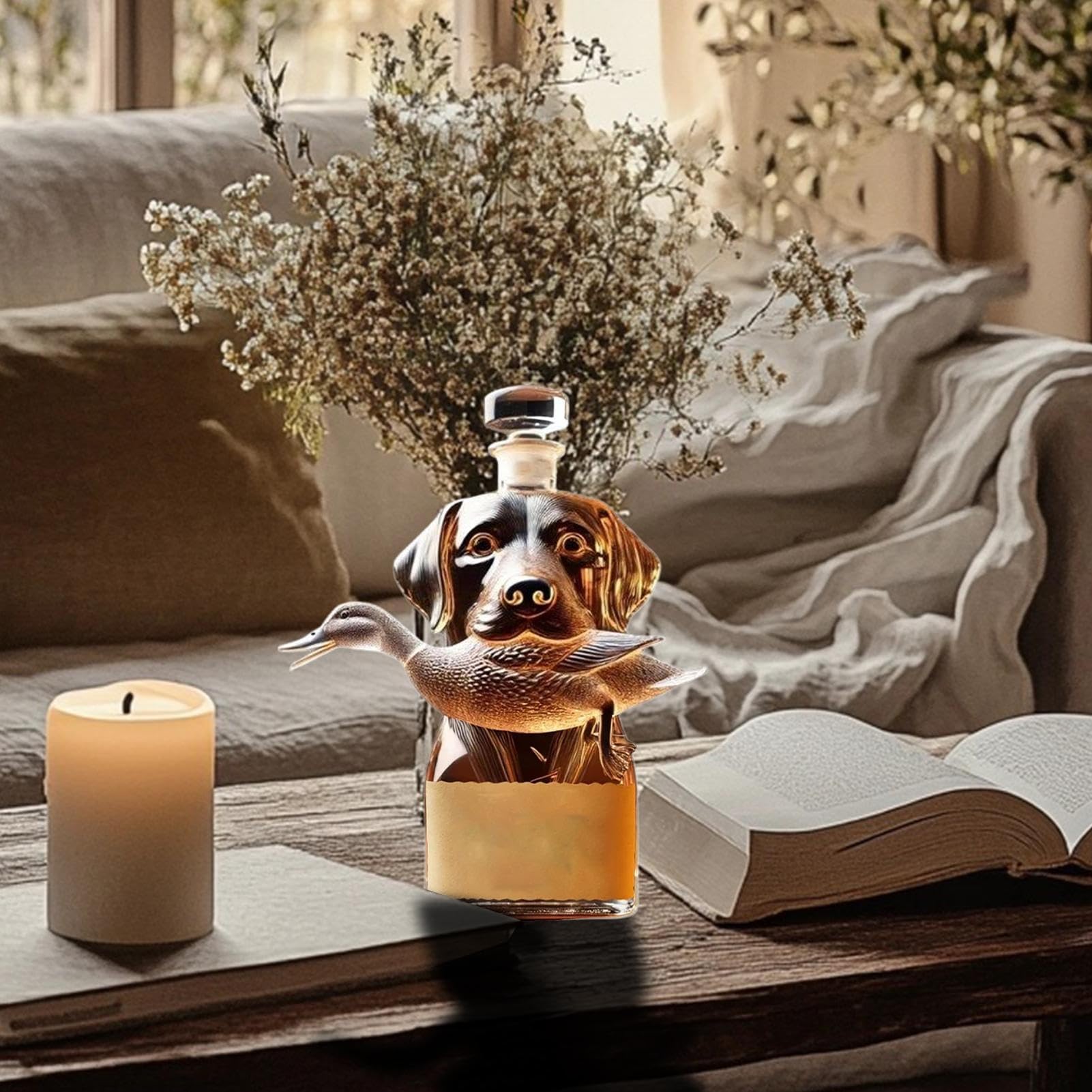 Decanteur De Bourbon | Bouteille De Whisky, Statue De Chiens D'alcool Étanche À L'air