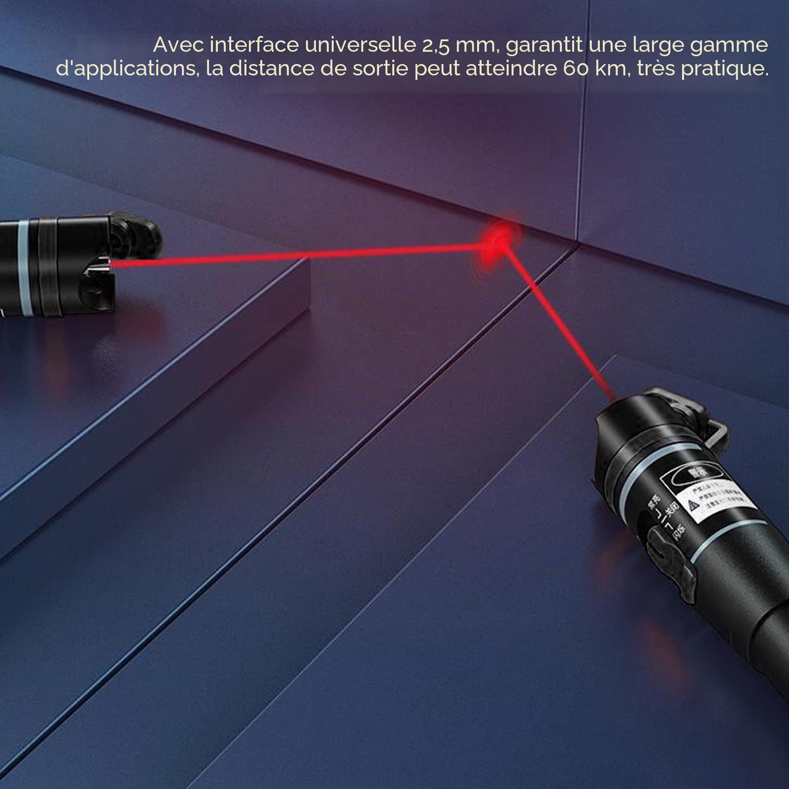 60MW 60KM Localisateur de Défaut Visuel Outil de Testeur de Câble à Fiber Optique Universel 2.5mm FC SC ST Interface Aluminium