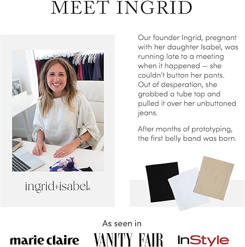 Miniatura 8 de Ingrid & Isabel Bellaband Banda para el vientre de maternidad sin costuras para mujer Extensor esencial de embarazo y posparto de jeans y