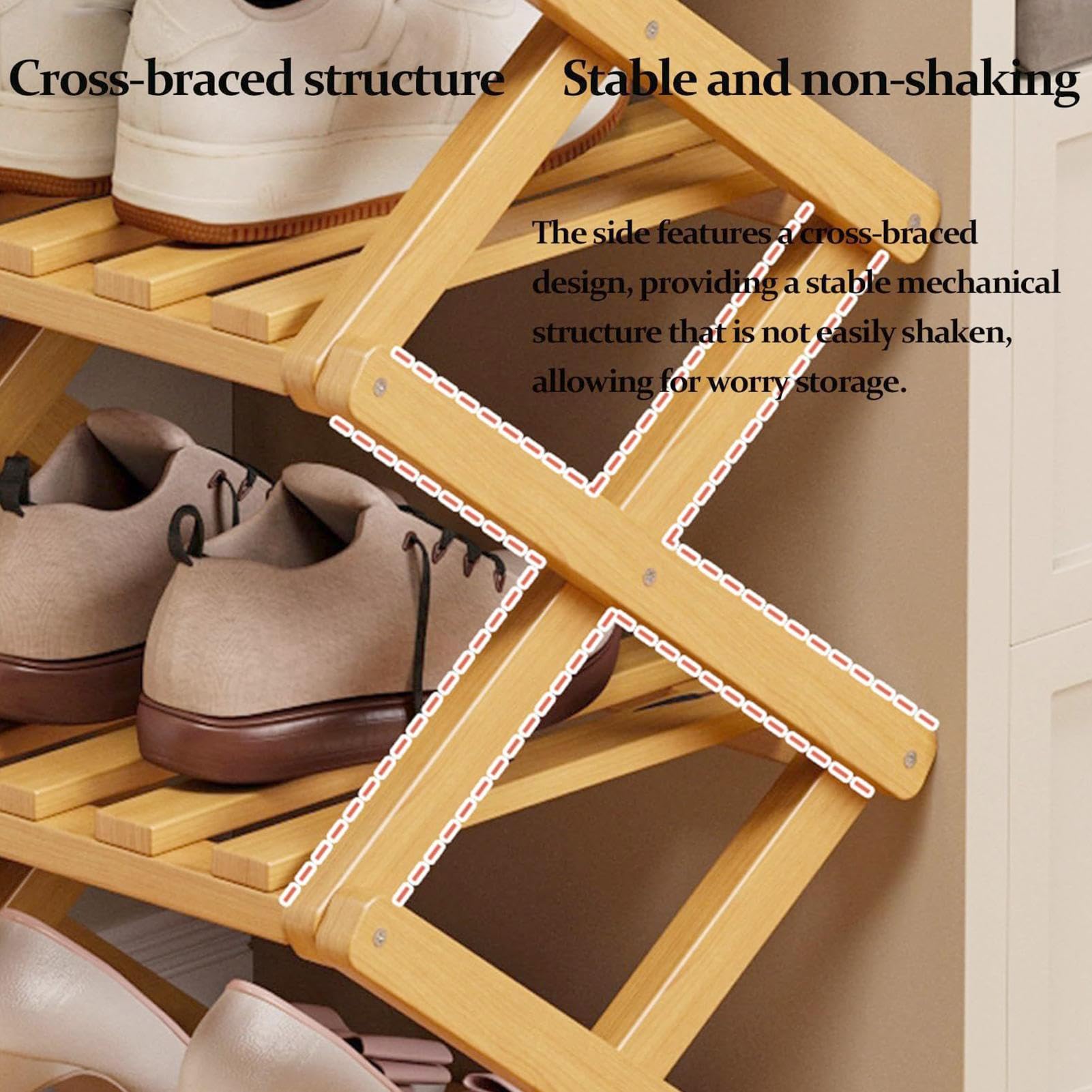 Organizador de Zapatos de Madera de Gran Capacidad para Ahorrar Espacio, Organizador Vertical para Zapatos, para el hogar, apartamento, Sala de Estar, Dormitorio, casa de Campo, Botas de