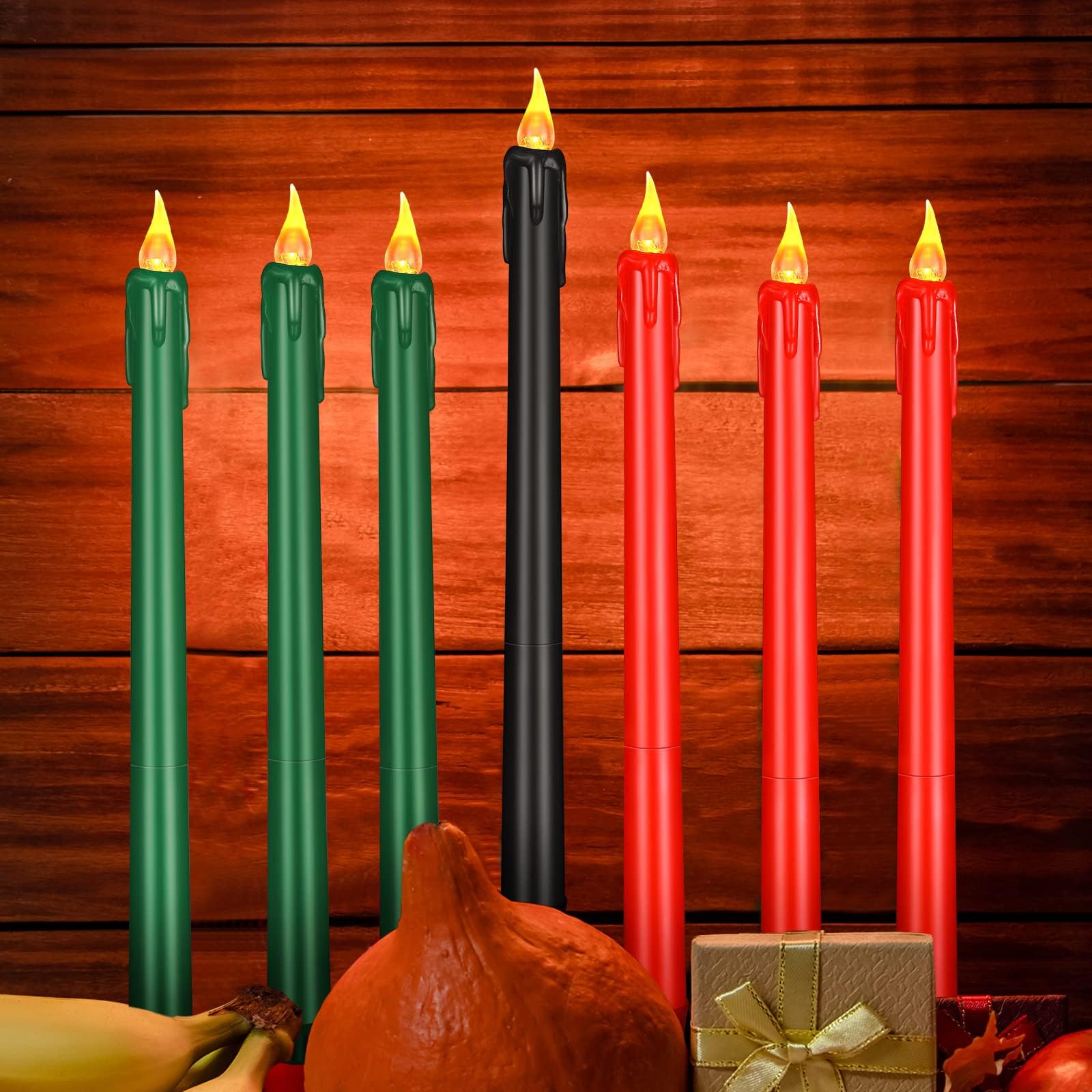 7 Pcs Kwanzaa Candle Set Flameless Mishumaa Saba 11'' LED
