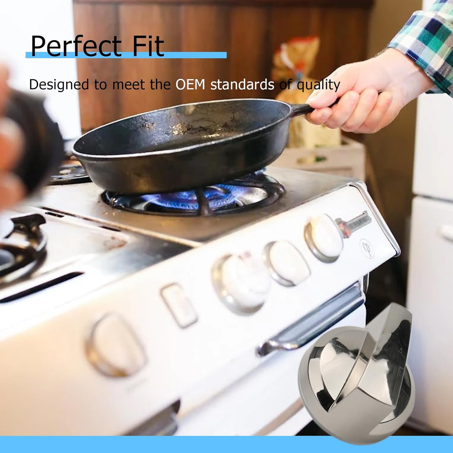 WB03X25796 Gas Cooktop Knobs Compatible with GE Range Burner WB03T10326, Replaces AP5986232 PS11721433, Fits for GE Oven Models PGP953SET1SS PGP986SET1SS, 5 Pack