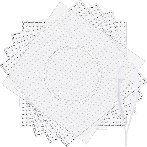 Miniatura 9 de 9 piezas de cuentas cuadradas grandes de 0.197 in con fusibles de plástico con papel de planchar, pinzas de cuentas para manualidades