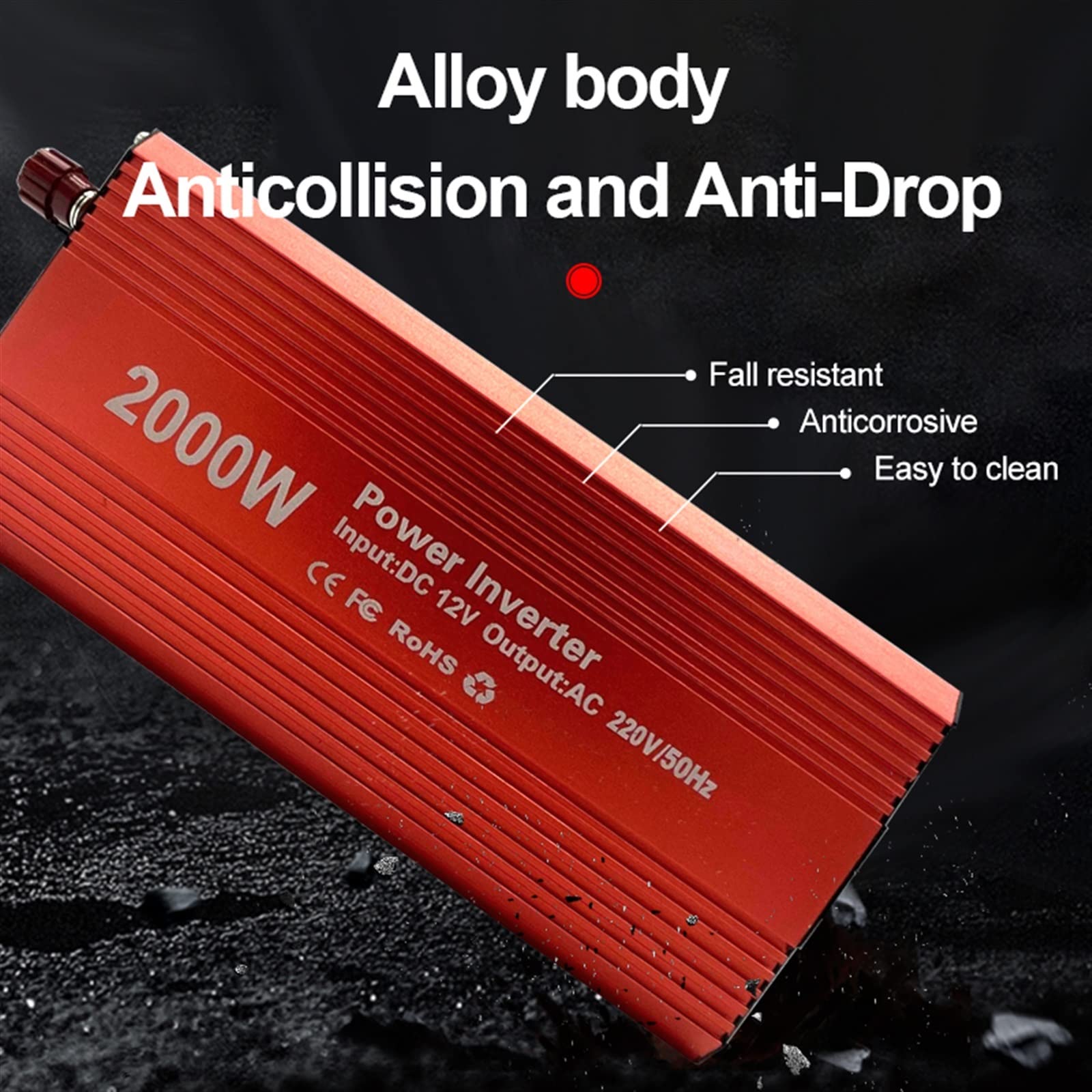 Falownik, Zmodyfikowany falownik sinusoidalny Przetwornica mocy 2000 W Zmodyfikowana fala sinusoidalna DC 12 V do 220 Transformator samochodowy Konwertuj przejściówkę gniazda ue Przejściówka ładowarki
