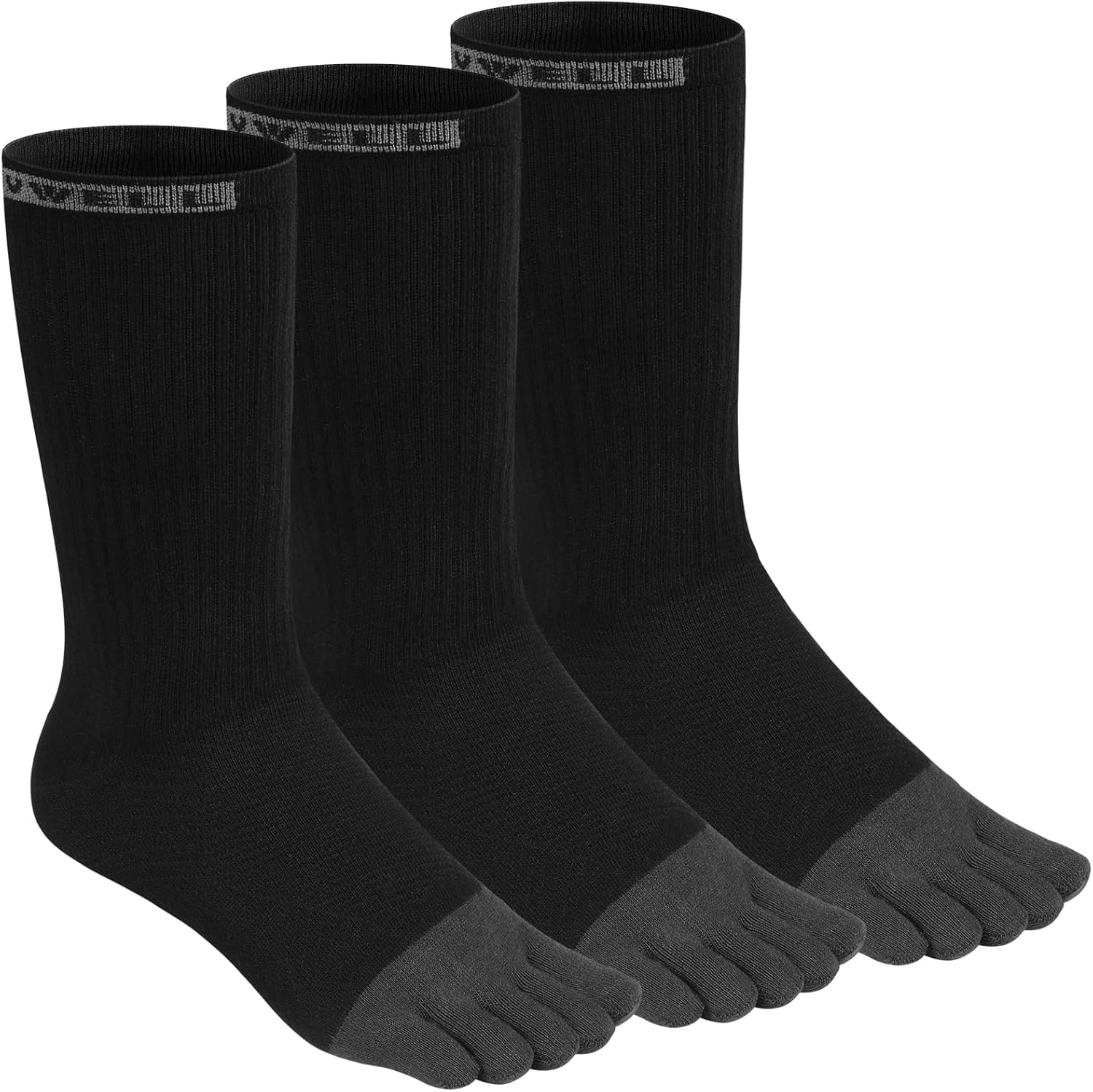 VWELL Toe Socks Cotton Athletic Running Five Finger Socks 3 Pairs,Size 7-11