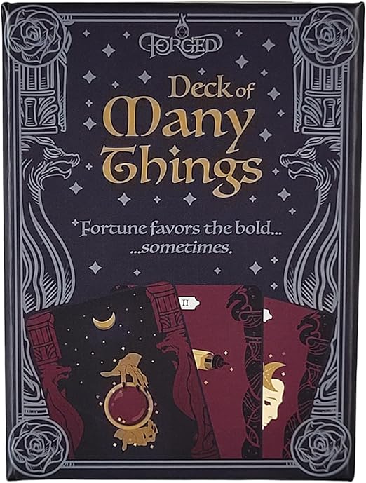 Forged Dice Co. Deck of Many Things - Premium RPG Playing Cards with Unique Art Illustrations - Compatible with Dungeons and Dragons Board Game, D&D 5e, DND Accessories