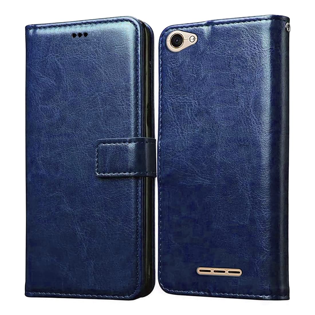 Casotec Flip Cover for Lava Z61 | Premium Leather Finish | Inbuilt Pockets & Stand | Flip Case for Lava Z61 (Blue) (B09PYWVSTQ) Amazon Price History, Amazon Price Tracker
