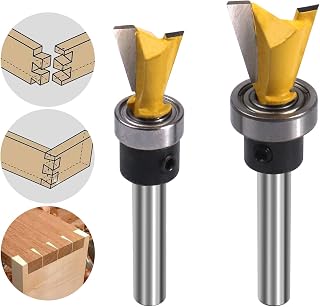 Dovetail Router Bit 1/4 Inch Shank 1/2 & 5/8 Inch Cutting Diameters 14 Angle Wood Milling Cutter Tipped for Dovetail Jigs Fence Systems or CNC Automatic Routers 2 Pcs