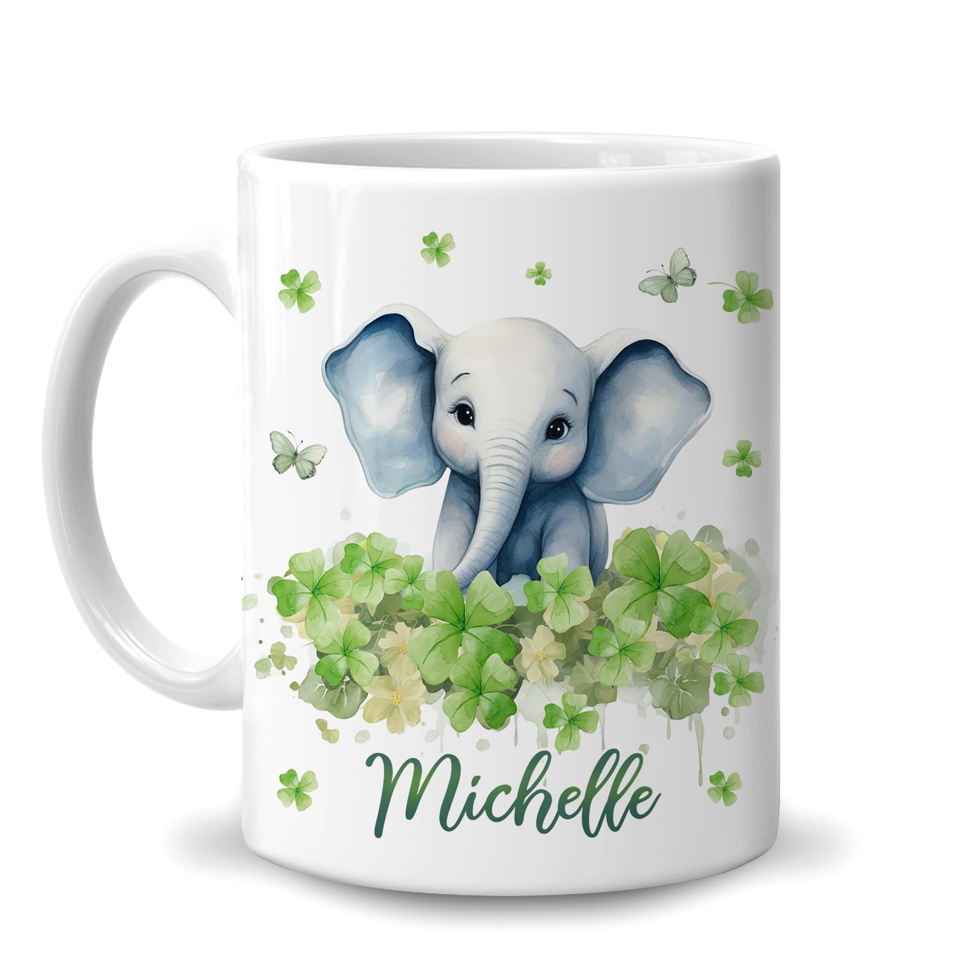 Hyturtle Personalized Elephant Coffee Mug St Patricks Day Gifts For  Elephant Lovers Green Irish Shamrocks Gifts for Irish Women Men Friends