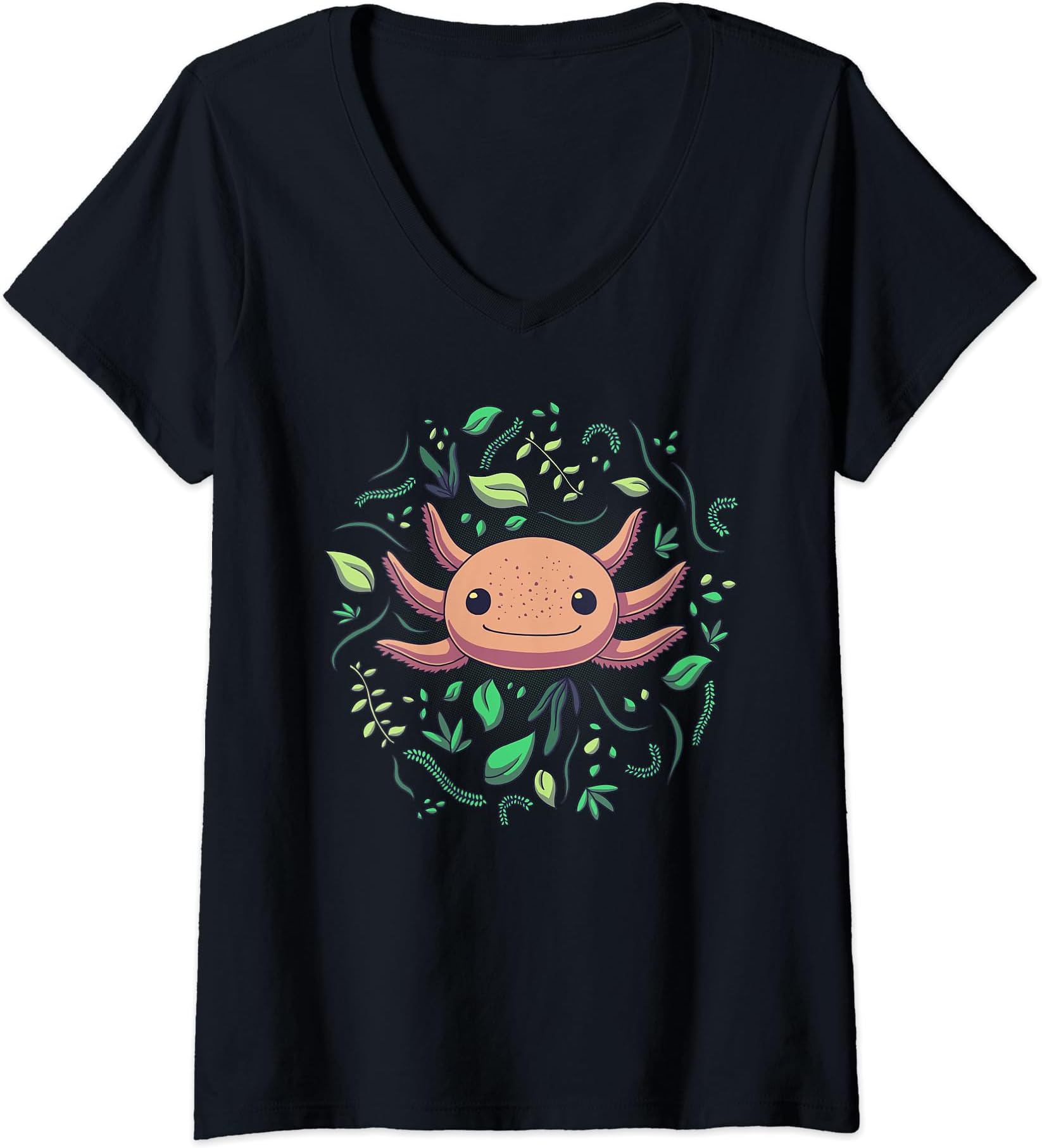 Womens Axolove Axolotl lover, Cute Salamander, Amphibian V-Neck T-Shirt