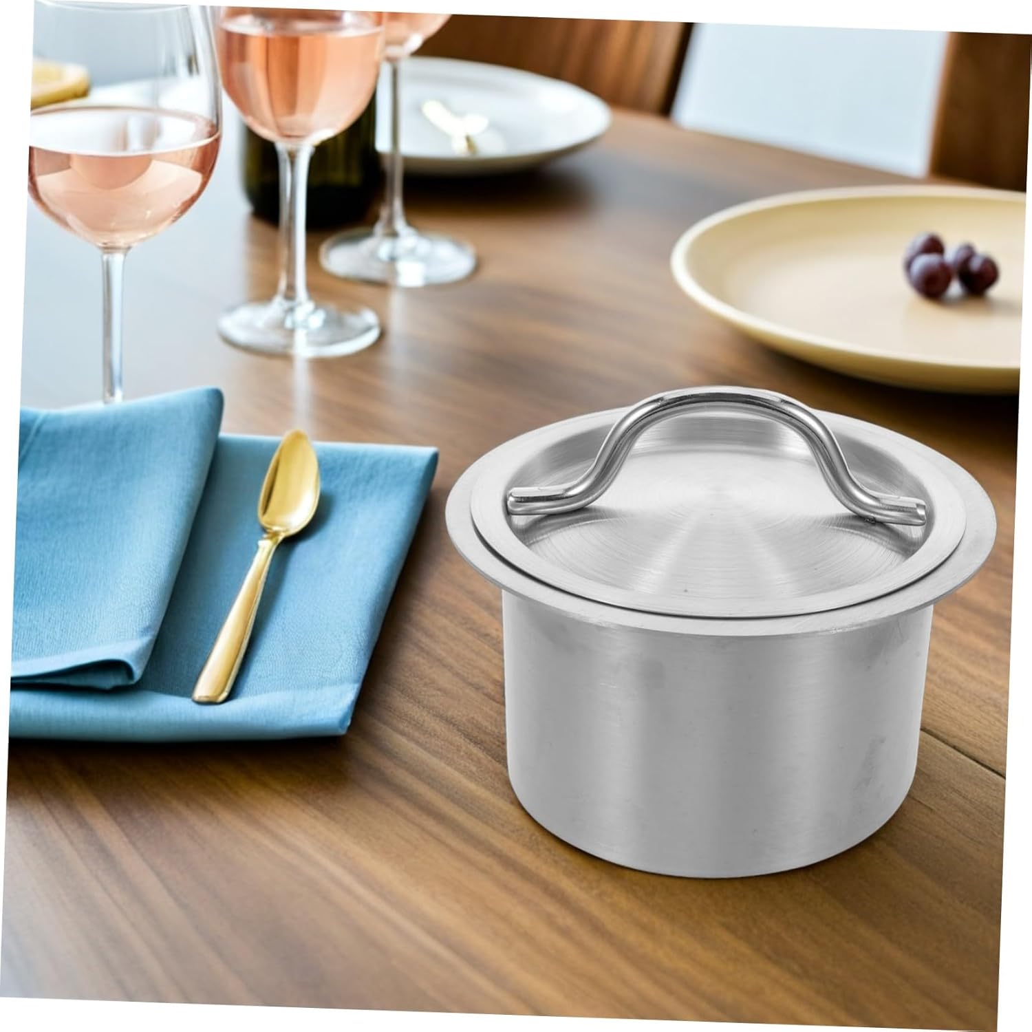 キッチンディスペンサー クローム | KB-AC023-01-G141 | キッチンアクセサリー | キッチン | toolbox CLISPEED 形ステンレス製埋め込み式カウンタートップゴミ投入口 蓋付き省スペースデザイン キッチン作業台用 ゴミ箱カバーシンプ