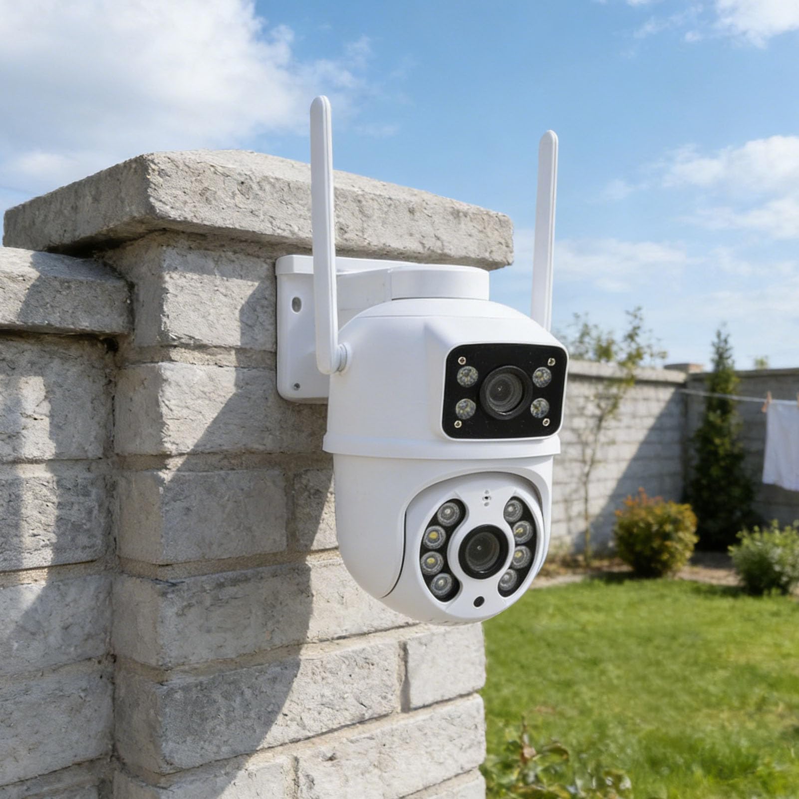 SENECESLI Telecamera PTZ da Esterno, Telecamera Resistente Alle Intemperie for Casa o Azienda (Spina europea)
