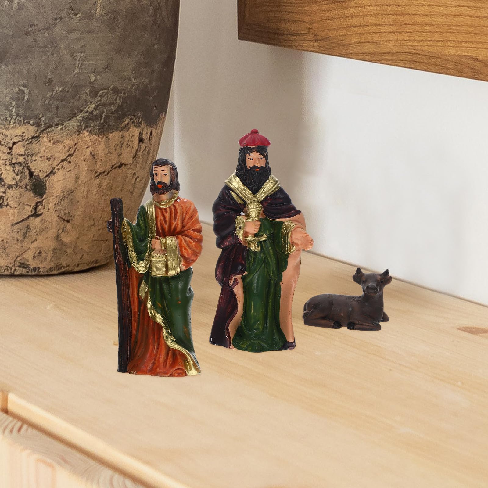 Toyvian 2 Sets Weihnachtskrippenset aus Kunstharz, Tischdeko für Büro